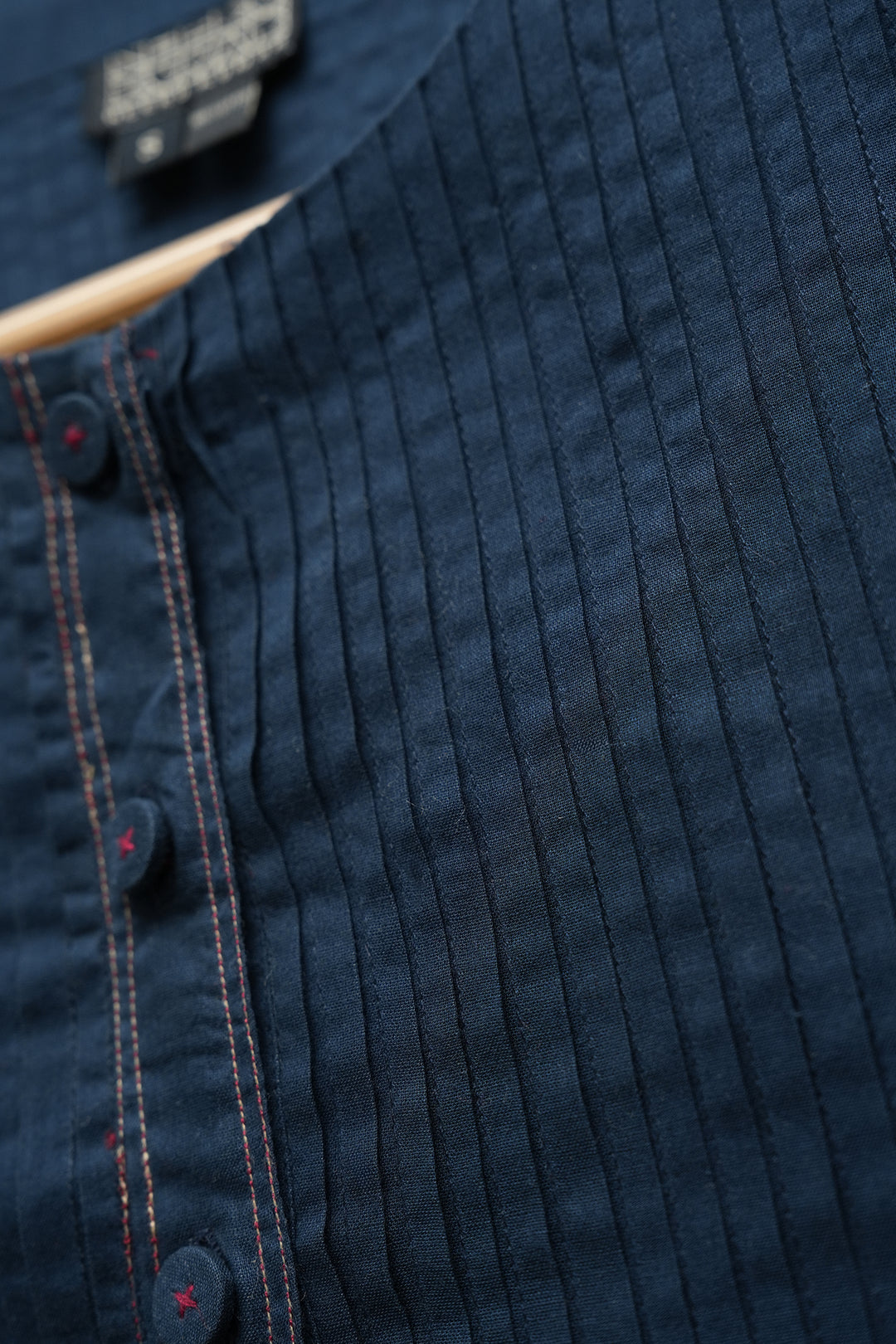 Navy Embroidered Top