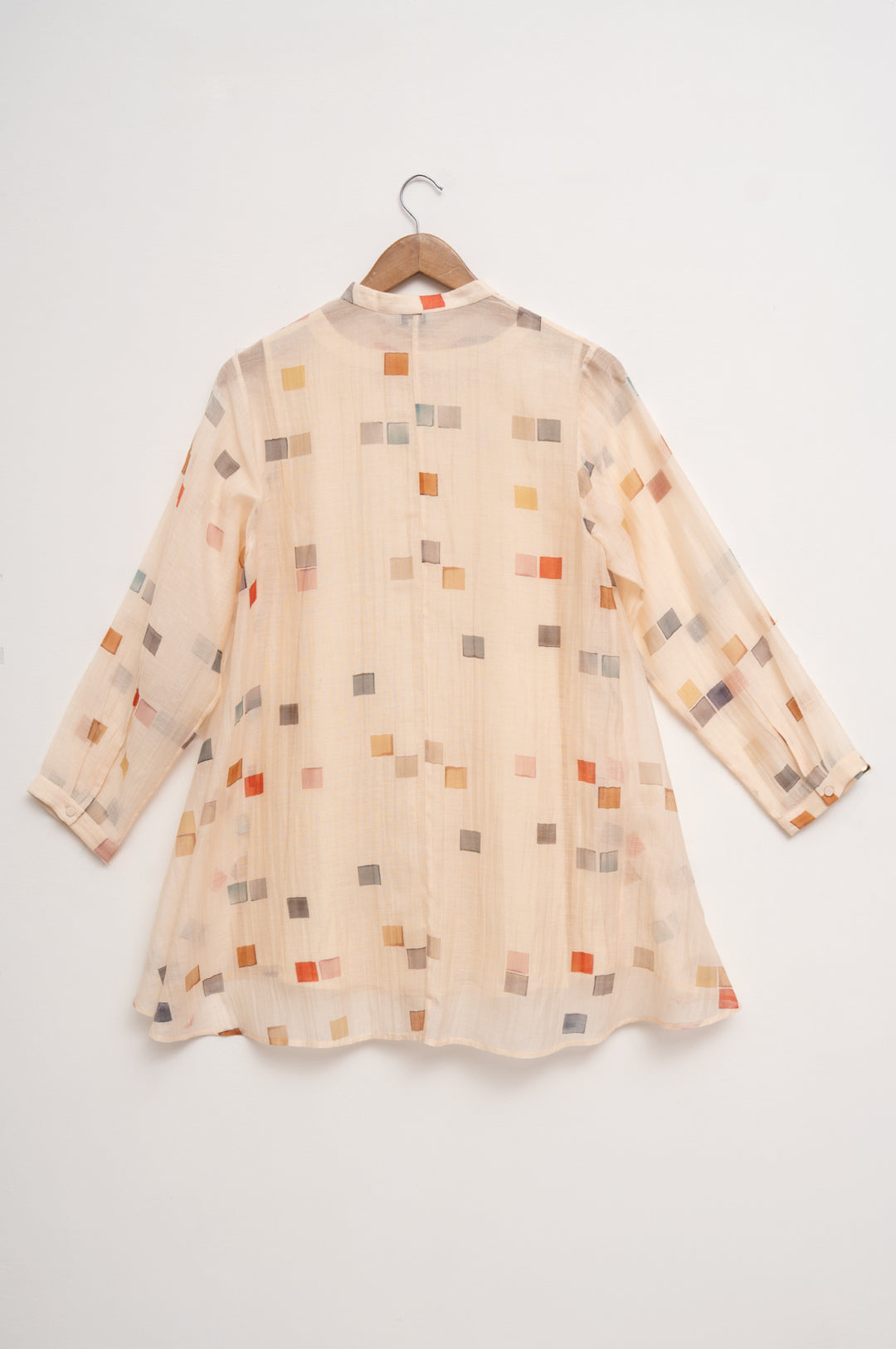 Cream Printed Chanderi Tunic