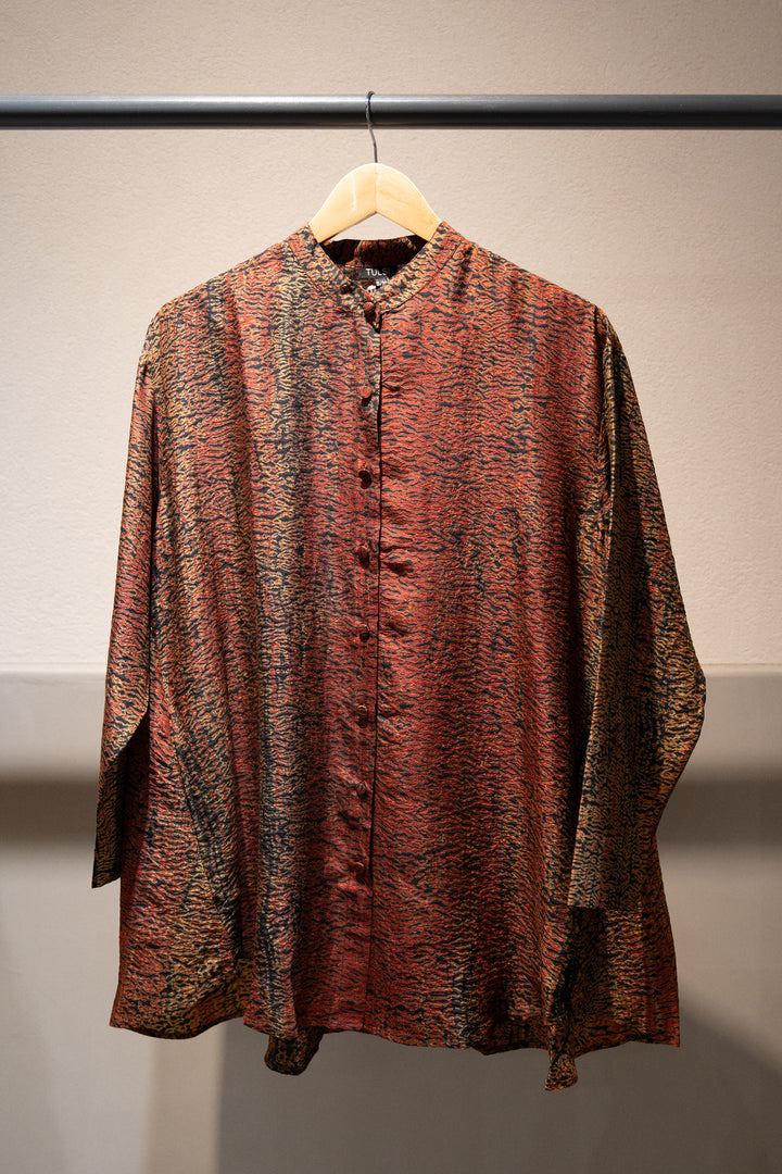 Black Shibori Silk Shirt