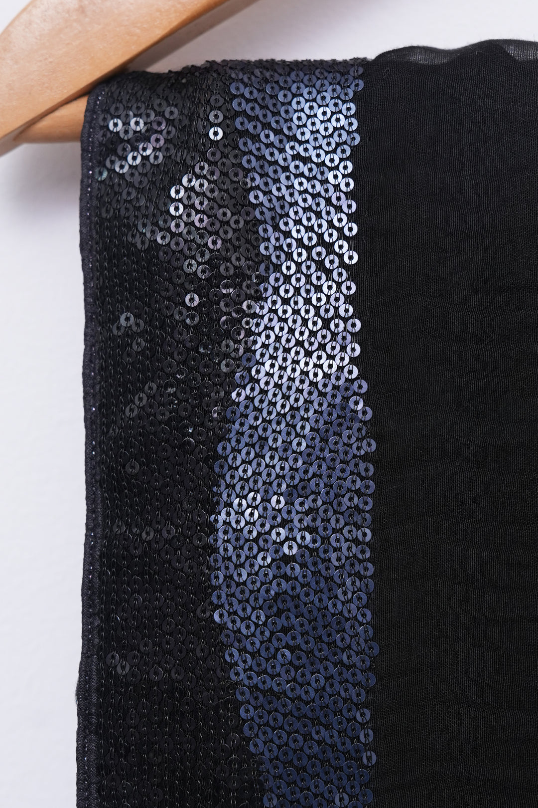 Black Hand Embroidered Chanderi Saree