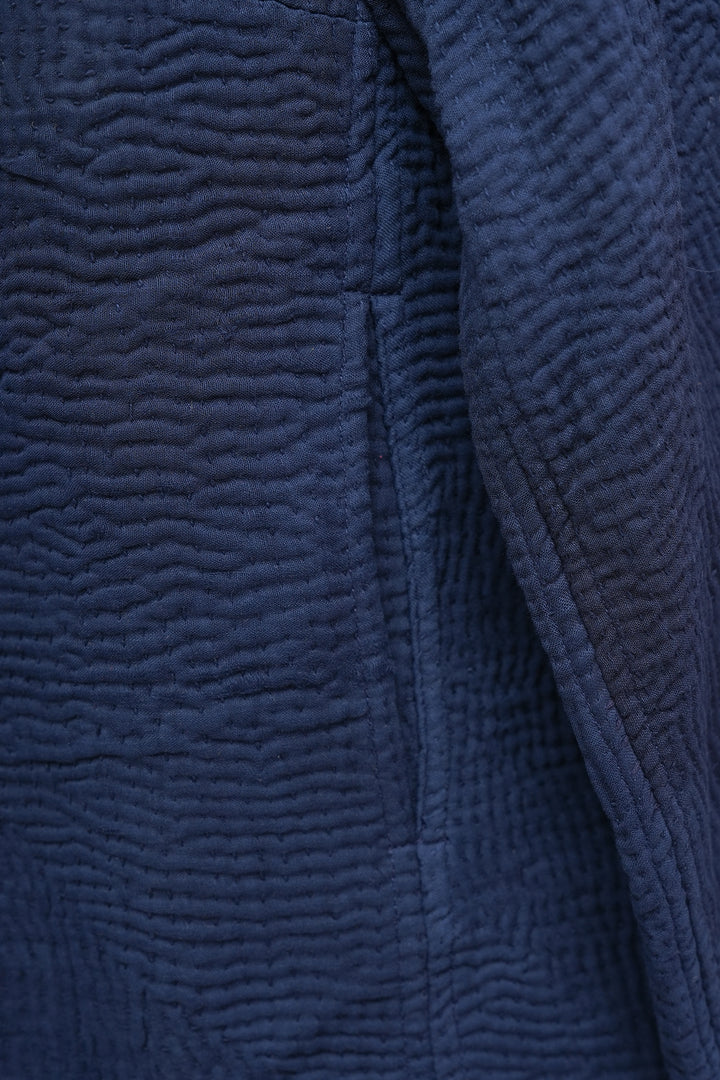 Navy Blue Vintage Cotton Kantha Jacket