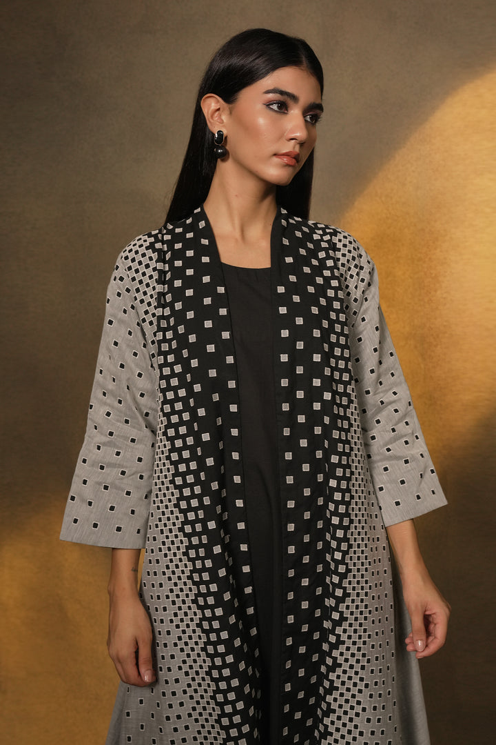 Natural Patch Work Embroidered Chanderi Cape with Cotton Slip