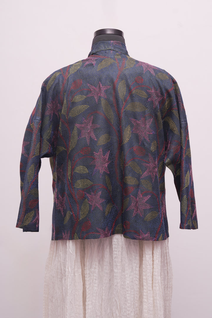 Multicolor Silk Kantha Overlay