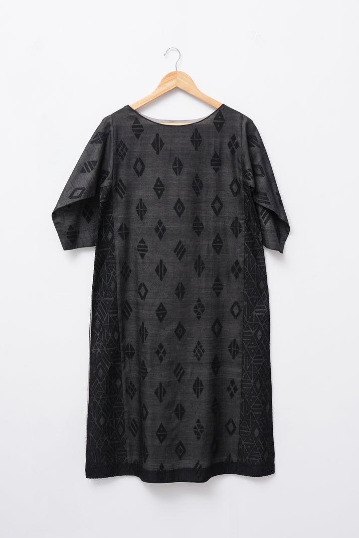 Black Patchwork Embroidered Kurta