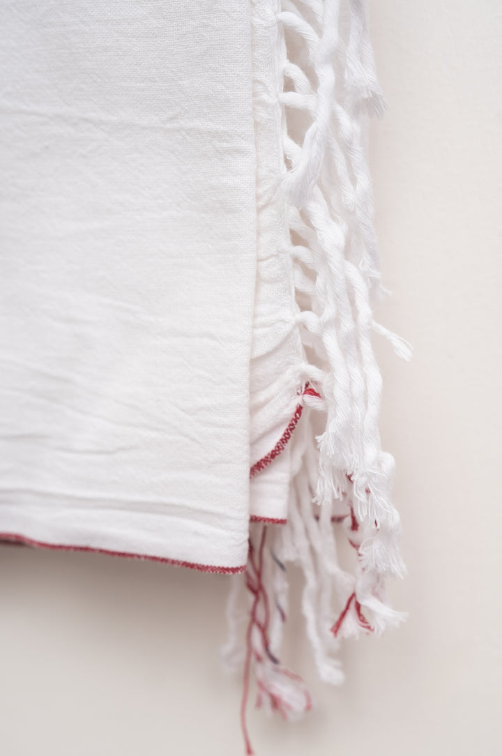 Handwoven Cotton Towel with Signature Red Selvedge