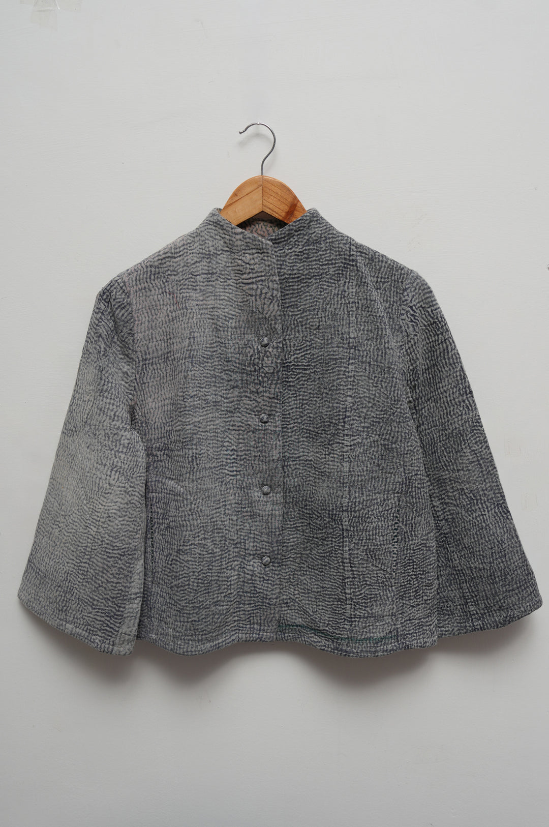 Grey Wave Cotton Kantha Jacket