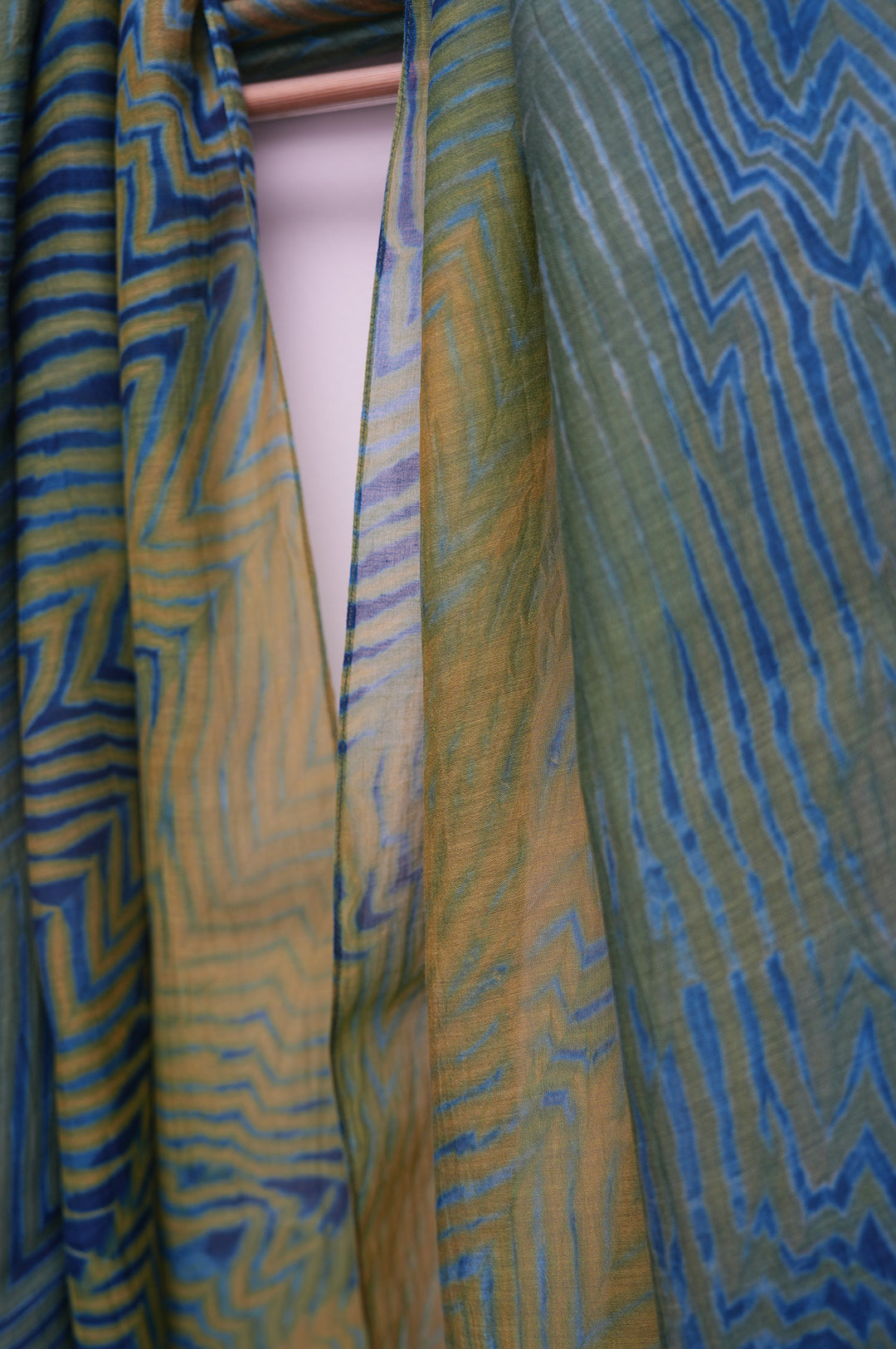 Sage & Teal Shibori Chanderi Dupatta