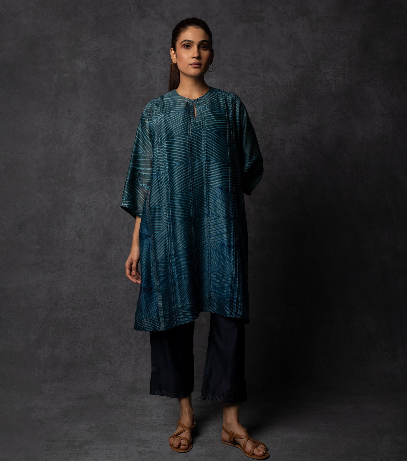 Peacock Blue Chanderi Co-ord Set