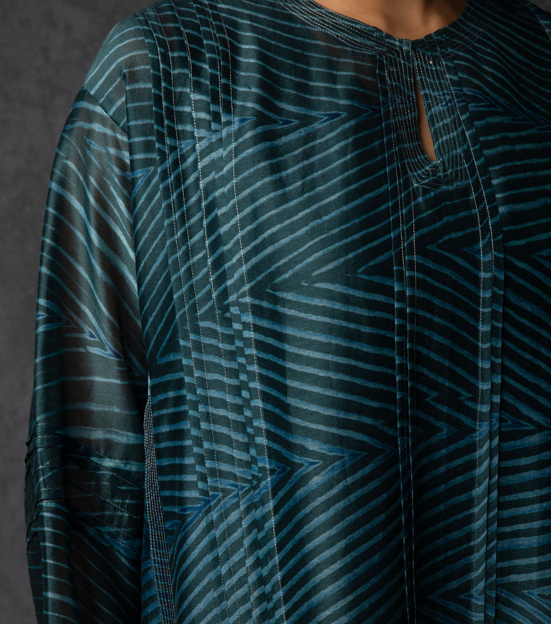 Peacock Blue Chanderi Co-ord Set