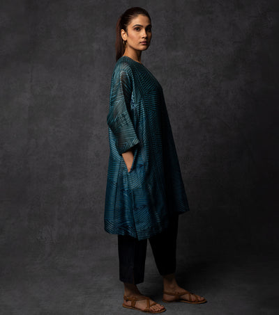 Peacock Blue Chanderi Co-ord Set