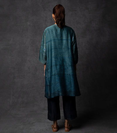 Peacock Blue Chanderi Co-ord Set