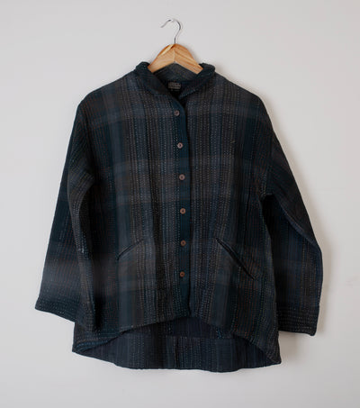 Charcoal Grey Vintage Cotton Kantha Jacket