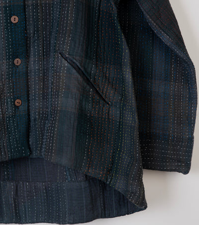 Charcoal Grey Vintage Cotton Kantha Jacket