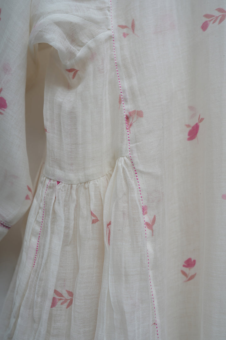 Blush Bloom Printed Chanderi Kediyo Set