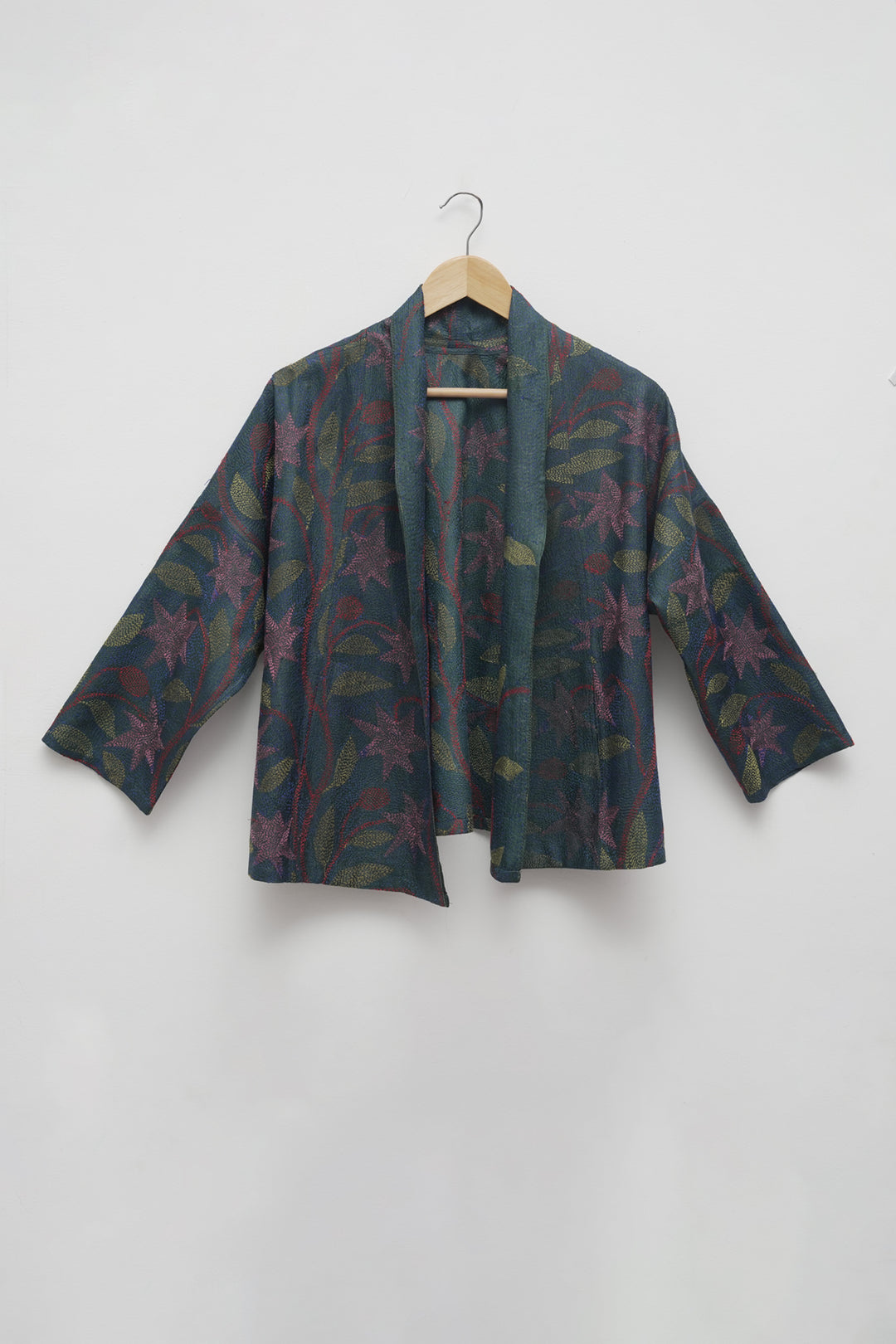 Multicolor Silk Kantha Overlay