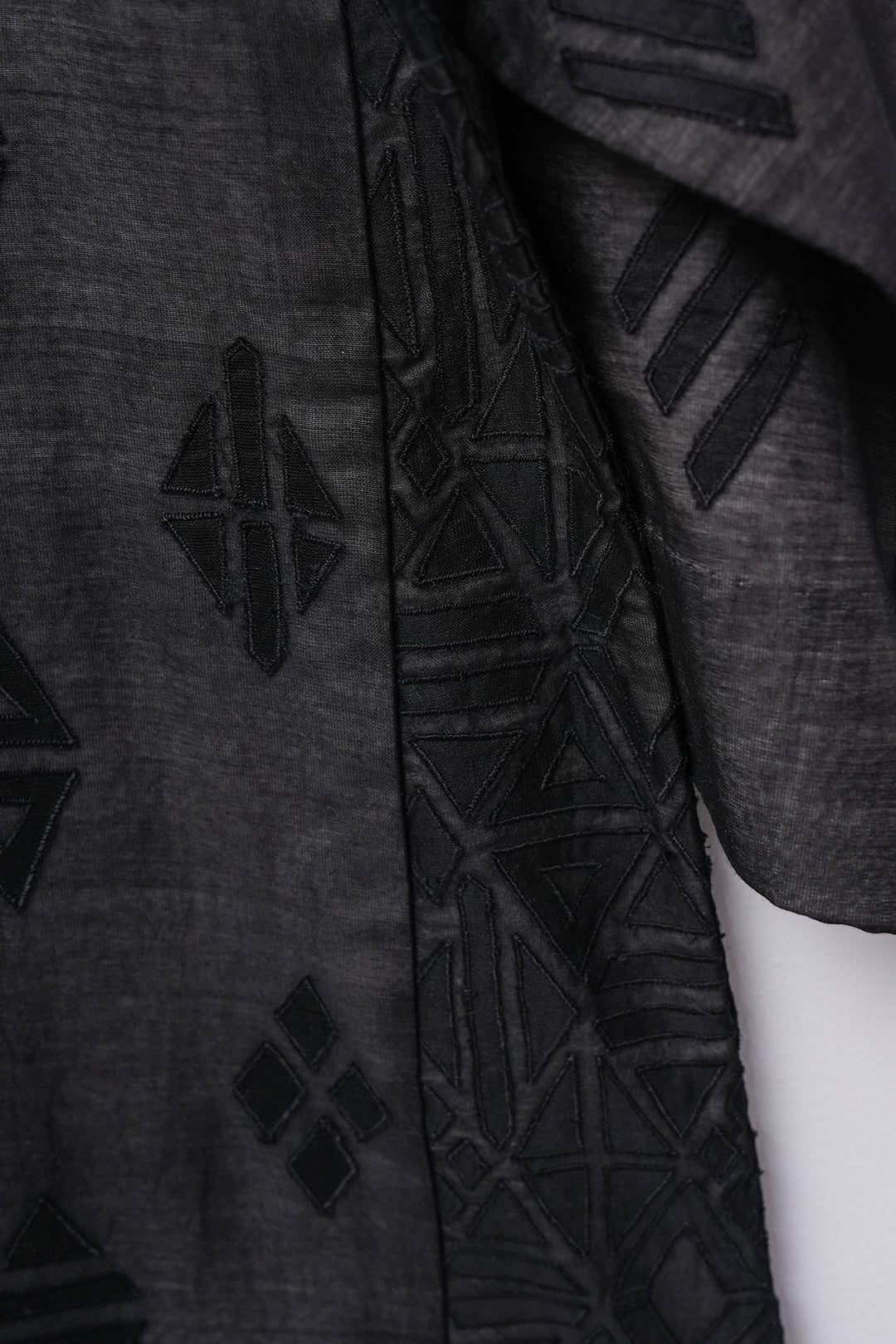Black Patchwork Embroidered Kurta