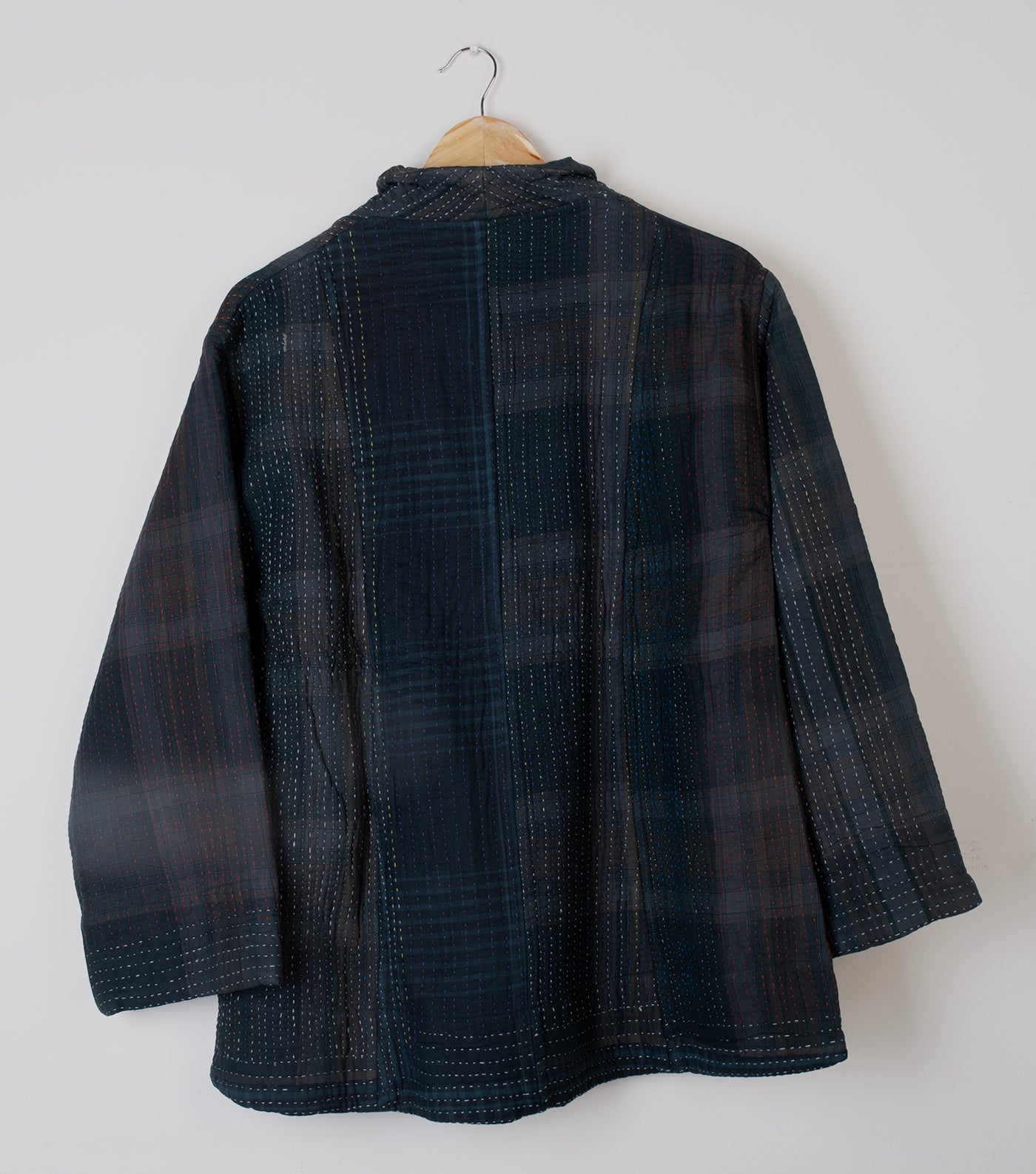 Charcoal Grey Vintage Cotton Kantha Jacket