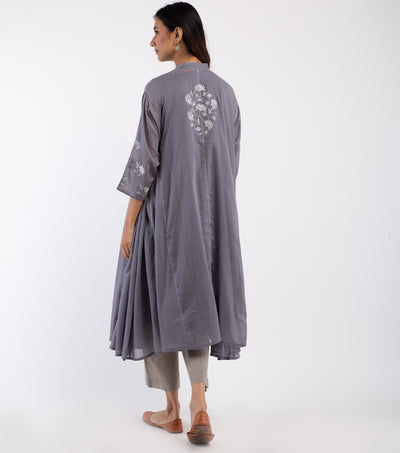 Blue embroidered Cotton choga