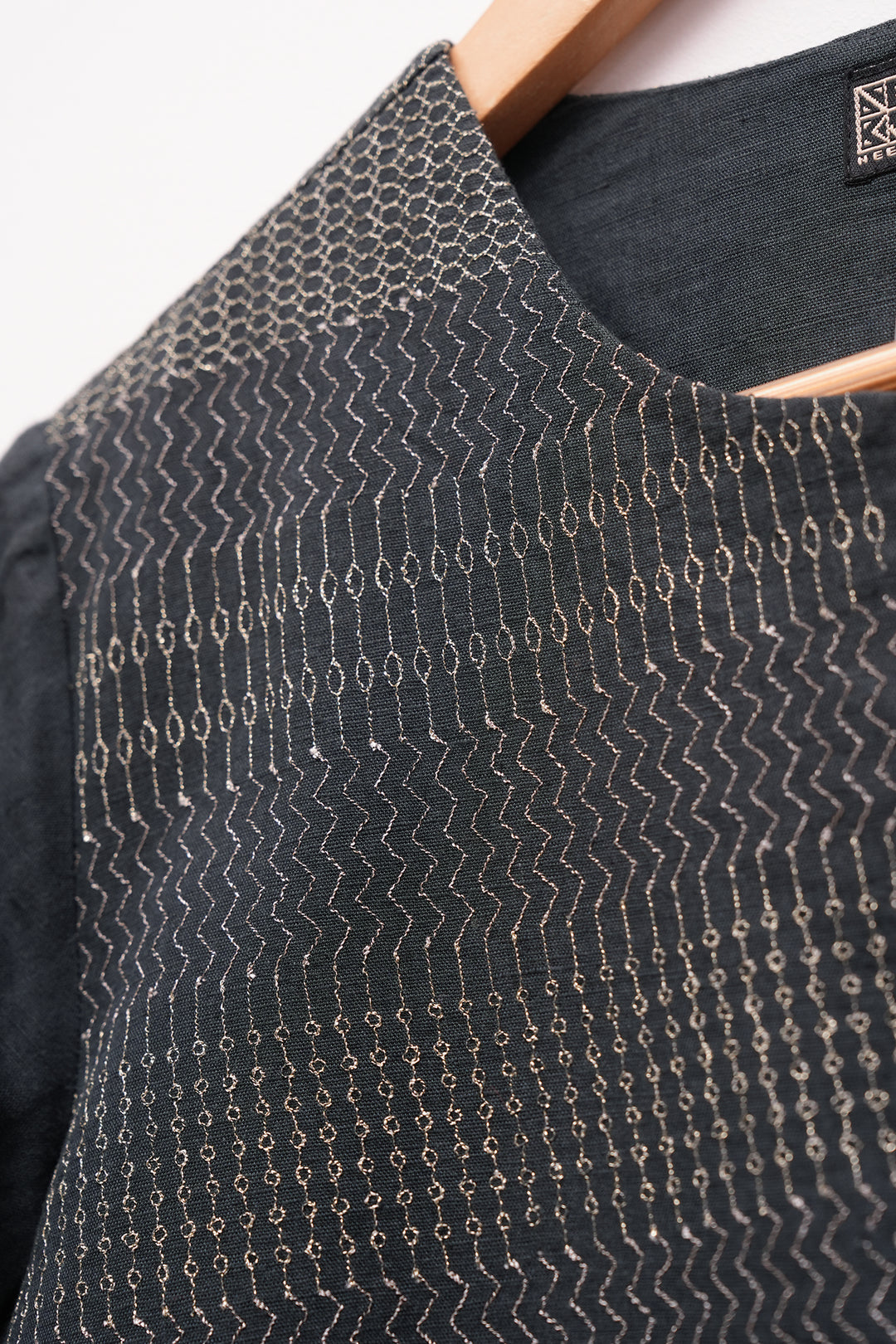 Navy Embroidered Short Kurta