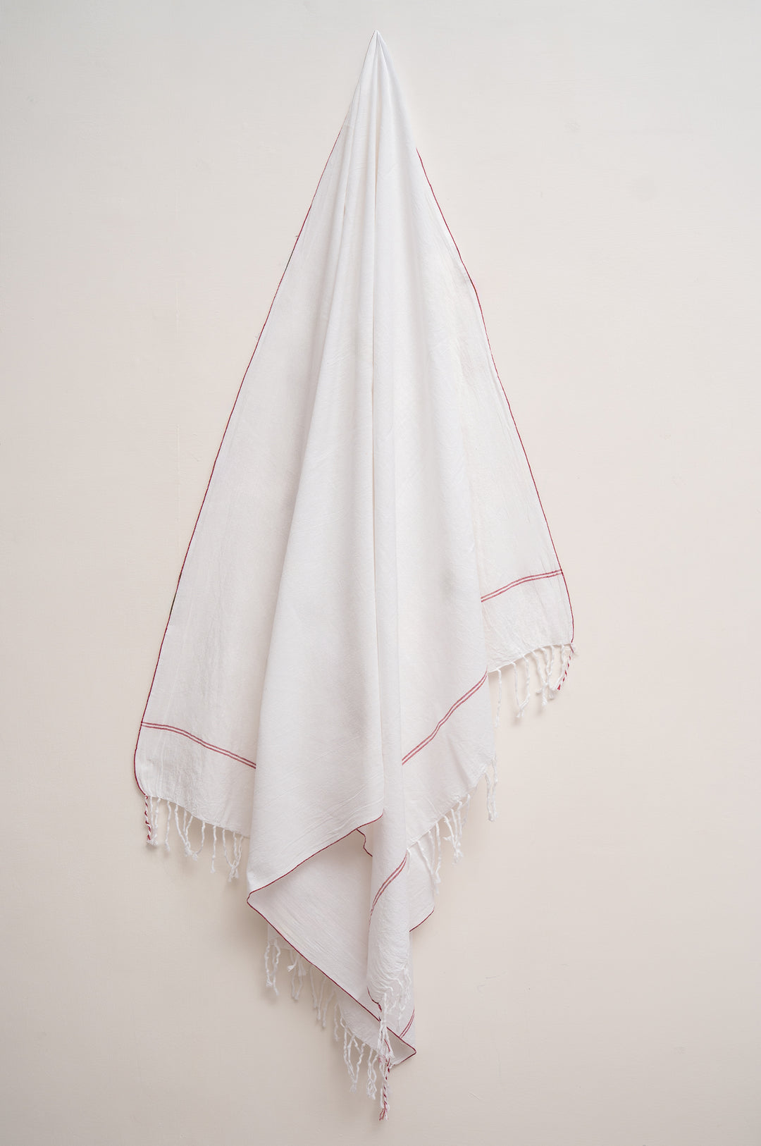 Handwoven Cotton Towel with Signature Red Selvedge