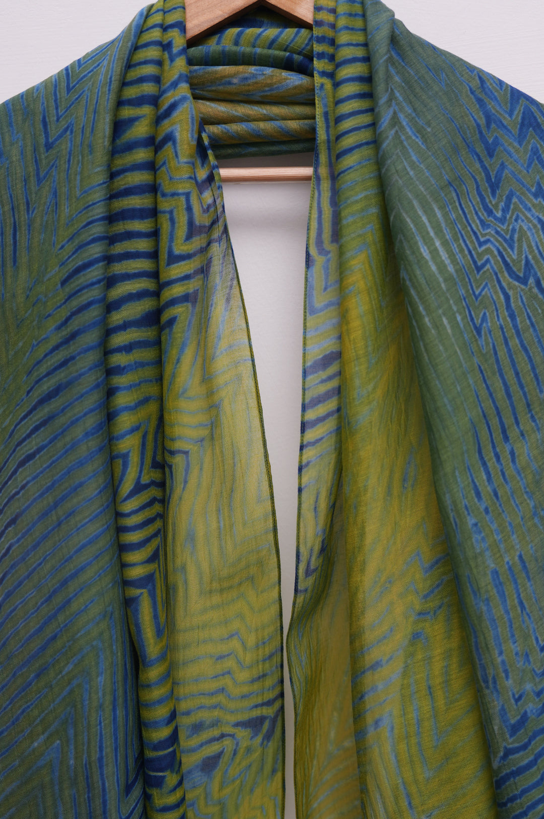Sage & Teal Shibori Chanderi Dupatta