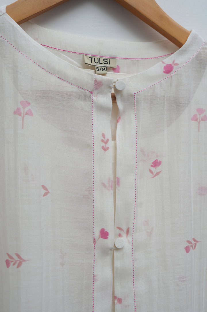 Blush Bloom Printed Chanderi Kediyo Set