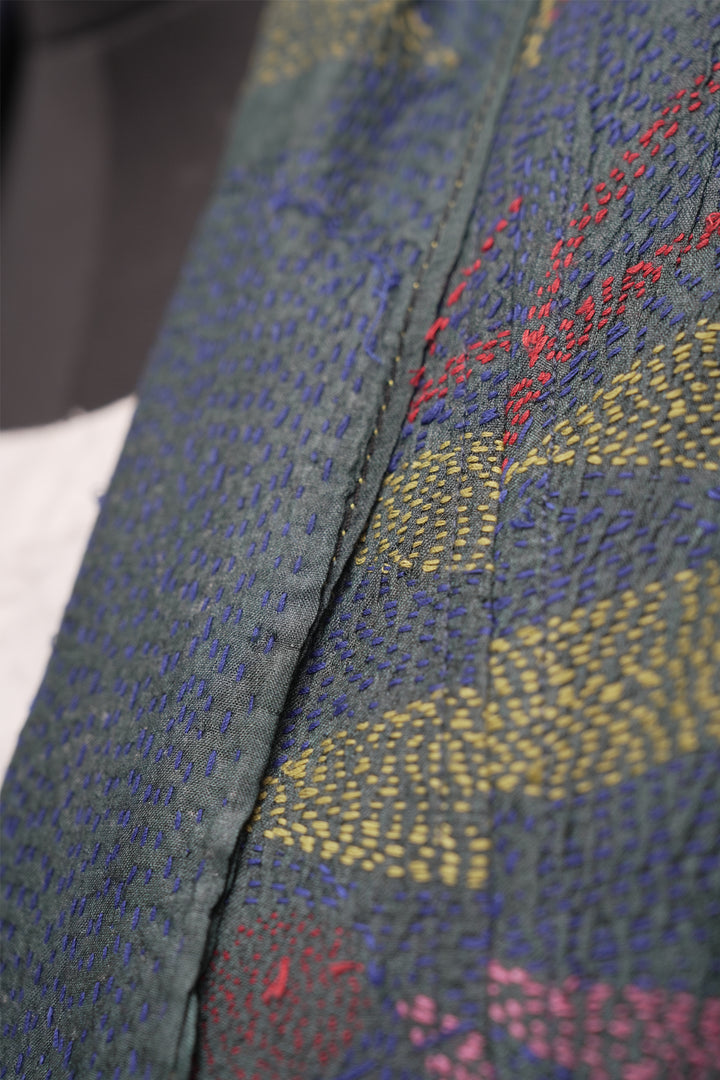 Multicolor Silk Kantha Overlay