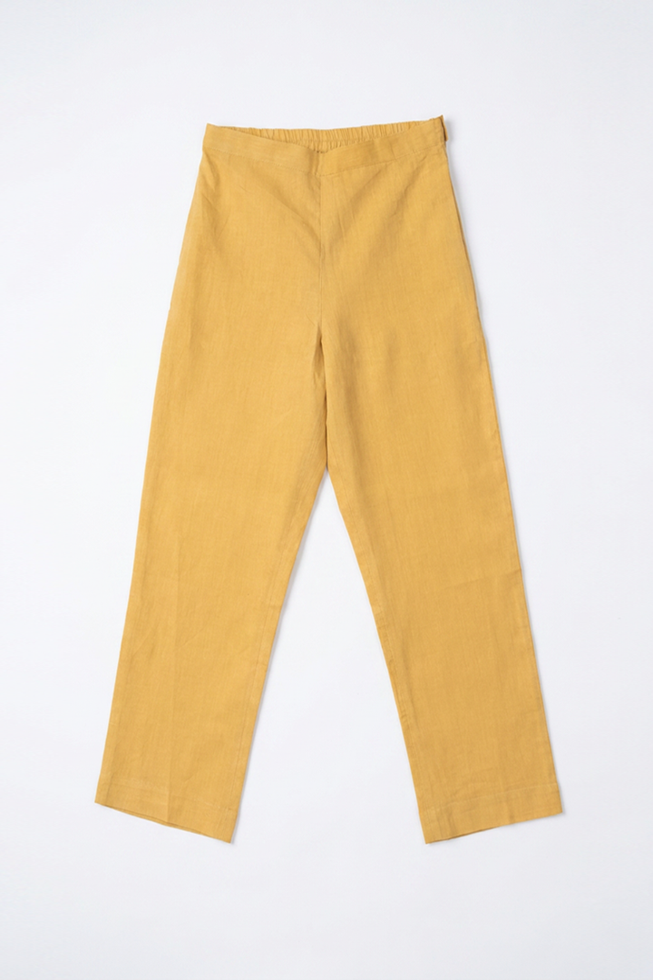 Mustard Embroidered Chanderi Suit Set