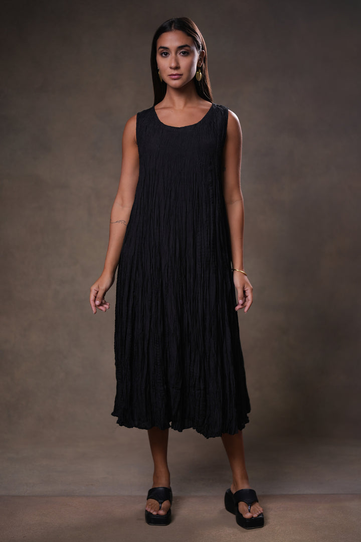 Gold/Black Tissue Jacket with Crinkled Cotton Silk Slip