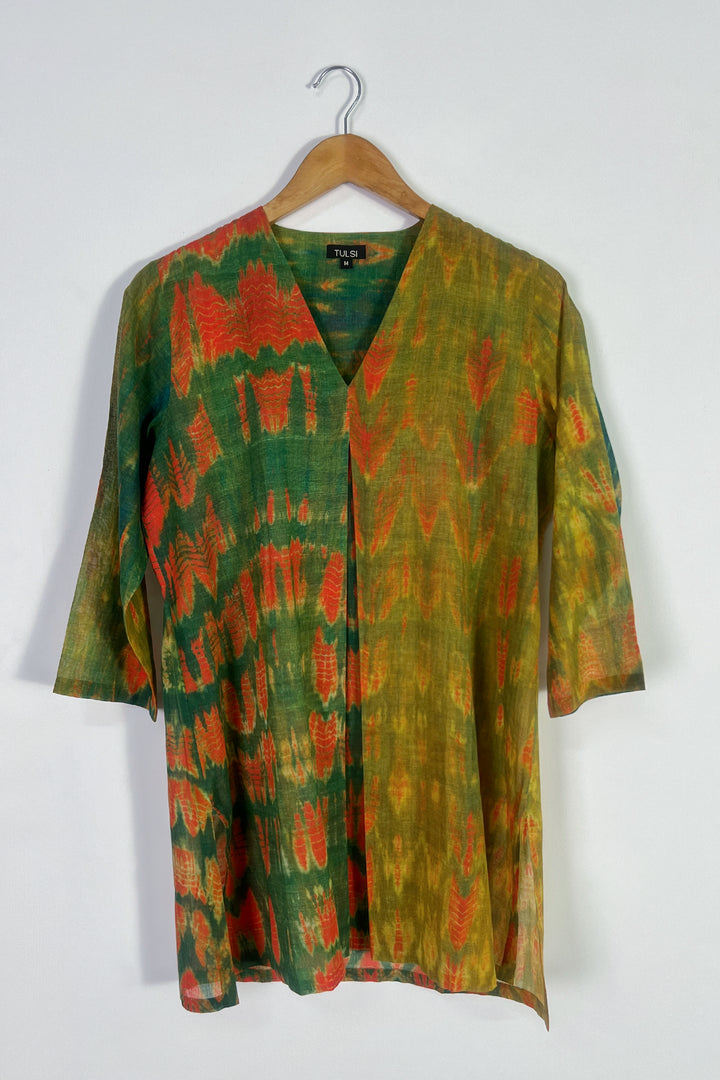 Green Cotton Printed Tunic