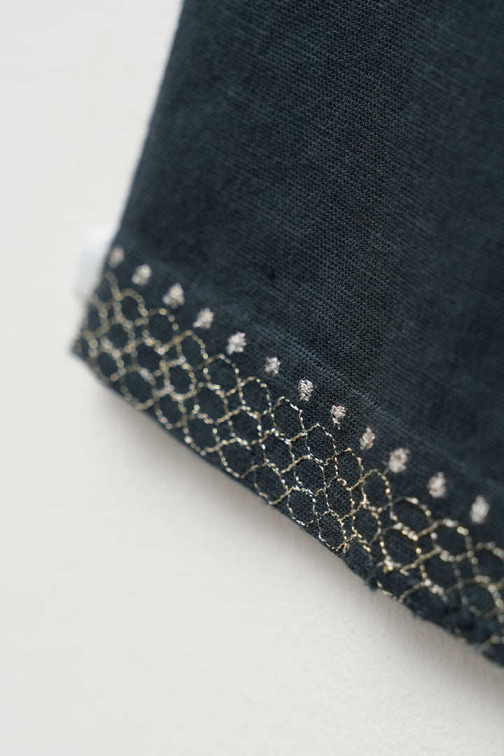 Navy Embroidered Short Kurta