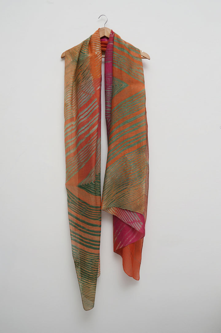Sunset Shibori Chanderi Dupatta