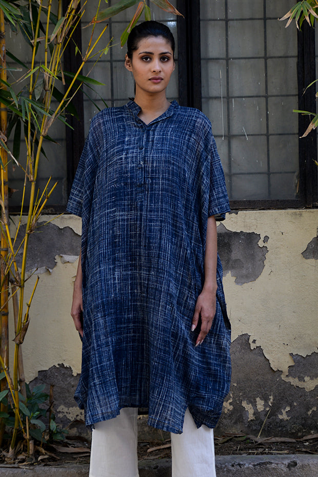 HAND PAINTED PURE COTTON DRAPED TUNIC