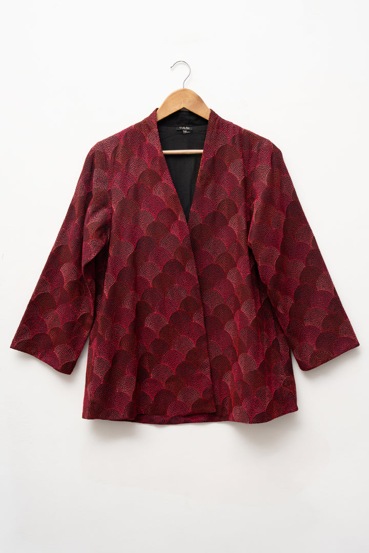 Maroon Embroidered Jacket
