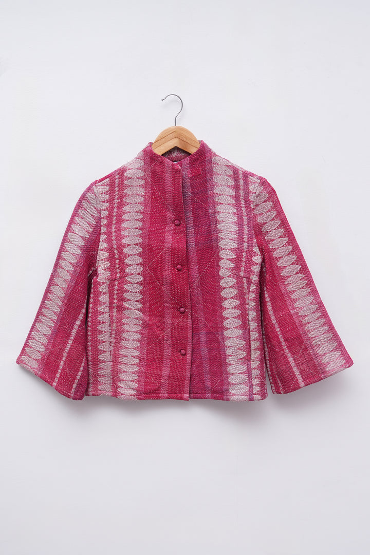 Magenta Pink Vintage Cotton Kantha Jacket