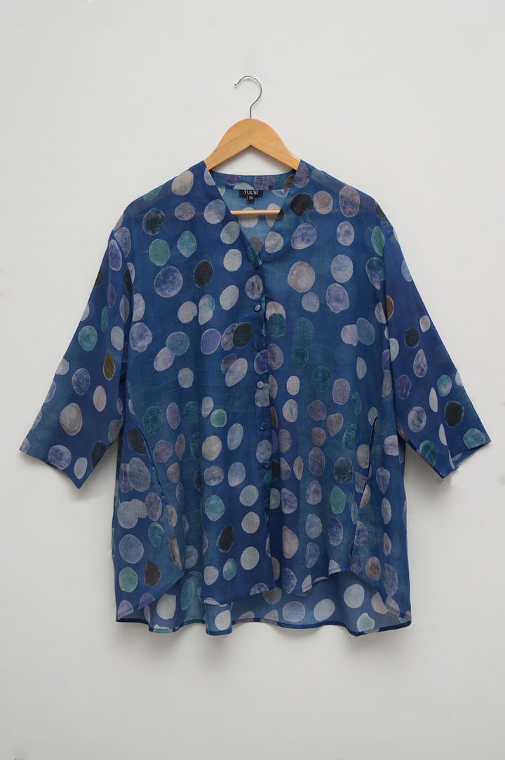 Indigo Pebble Cotton Shirt