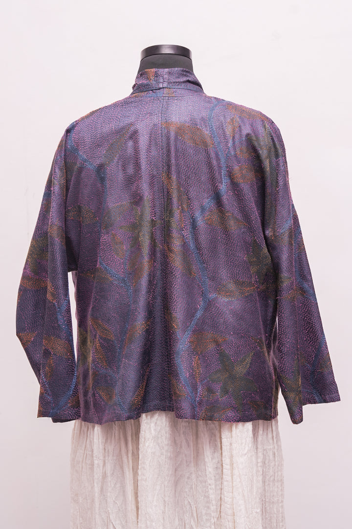 Multicolor Silk Kantha Overlay