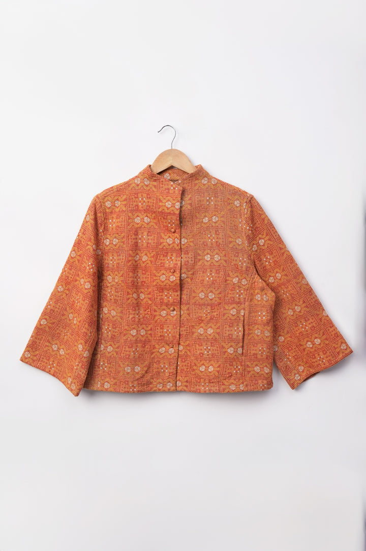 Yellow Vintage Cotton Kantha Jacket