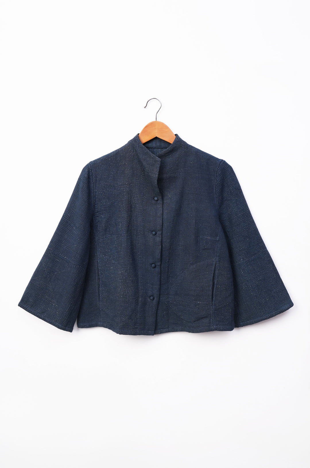 Navy Vintage Cotton Kantha Jacket