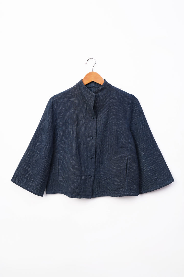 Navy Vintage Cotton Kantha Jacket