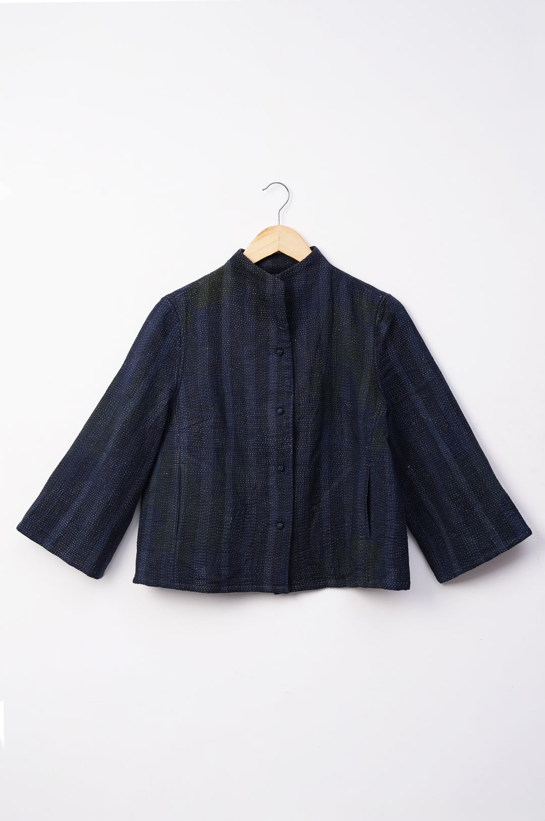 Navy Vintage Cotton Kantha Jacket