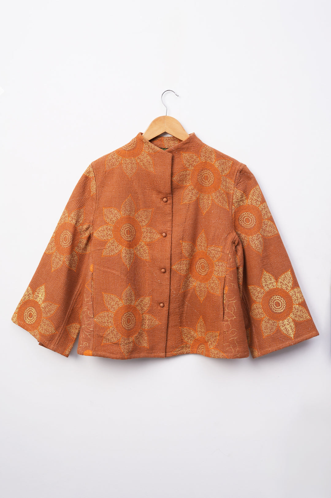 Orange Vintage Cotton Kantha Jacket