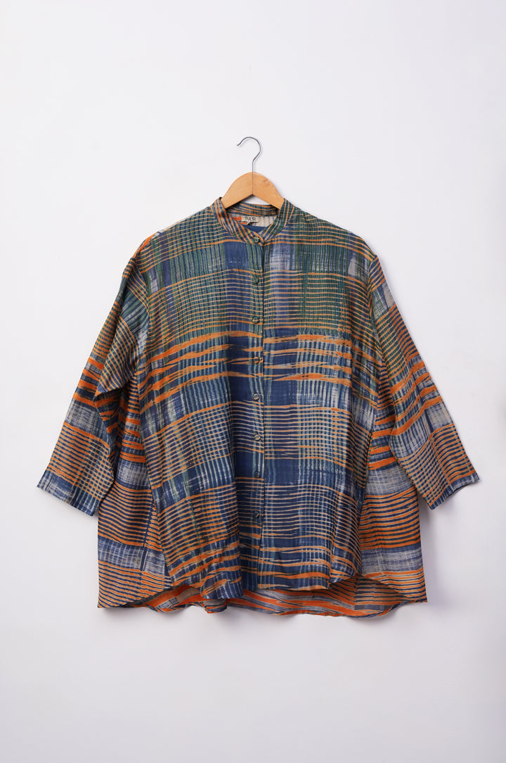 Multicolor Printed Chanderi Shirt