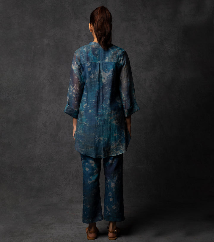 Blue shaded printed cotton co-ord set