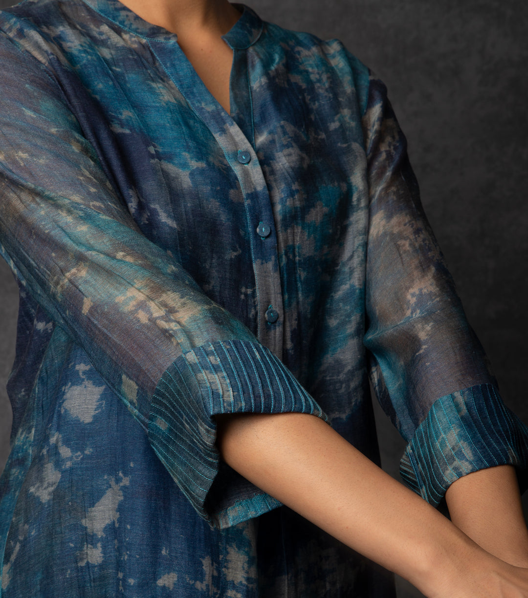 Blue shaded printed cotton co-ord set