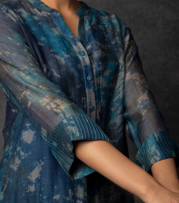 Blue shaded printed cotton co-ord set