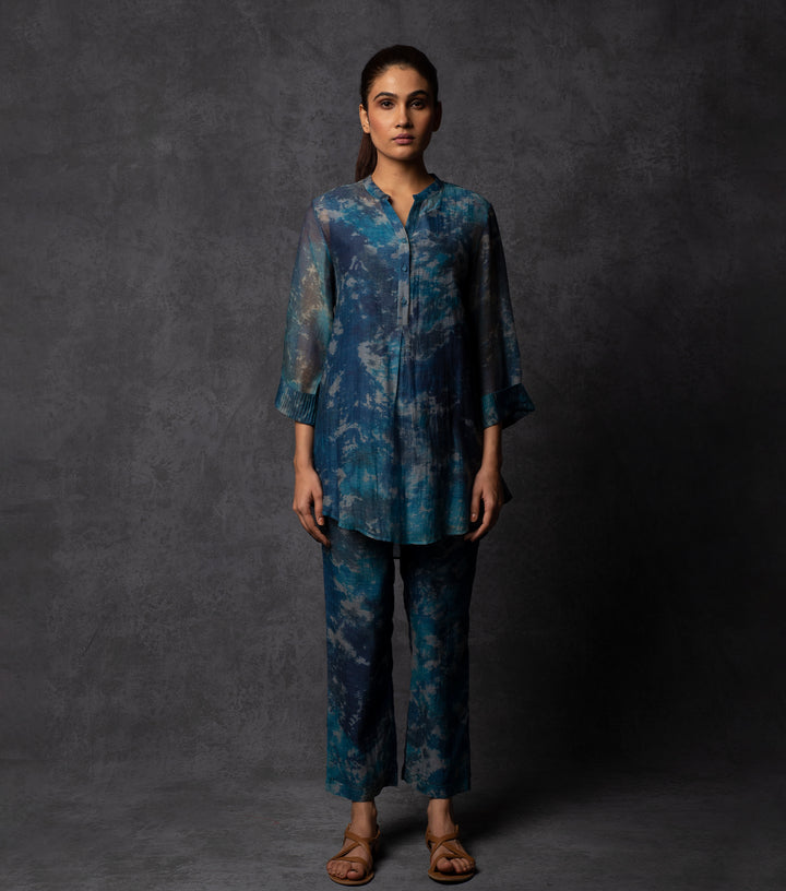 Blue shaded printed cotton co-ord set