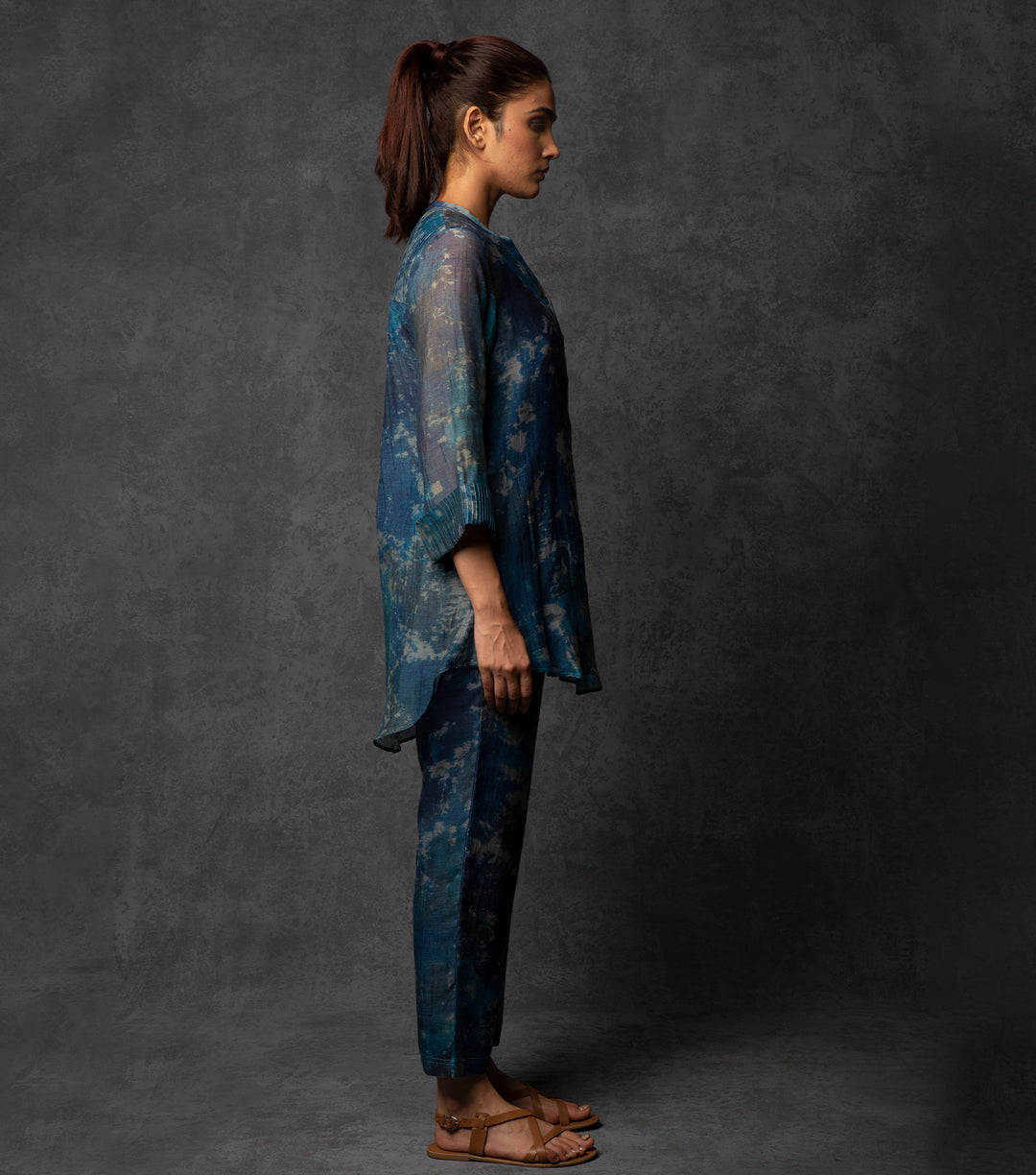 Blue shaded printed cotton co-ord set