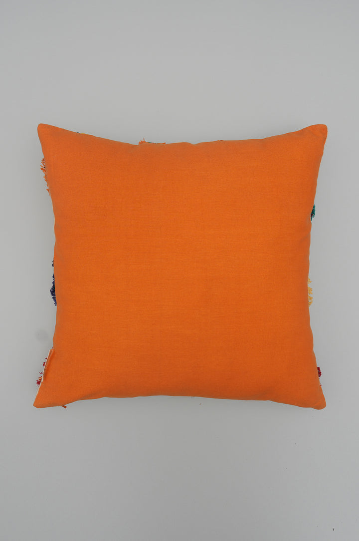 Rainbow Feathers Embroidered Cushion Cover
