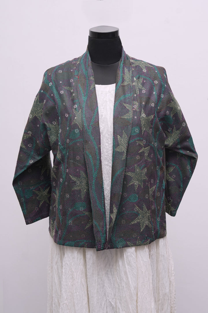 Multicolor Silk Kantha Overlay